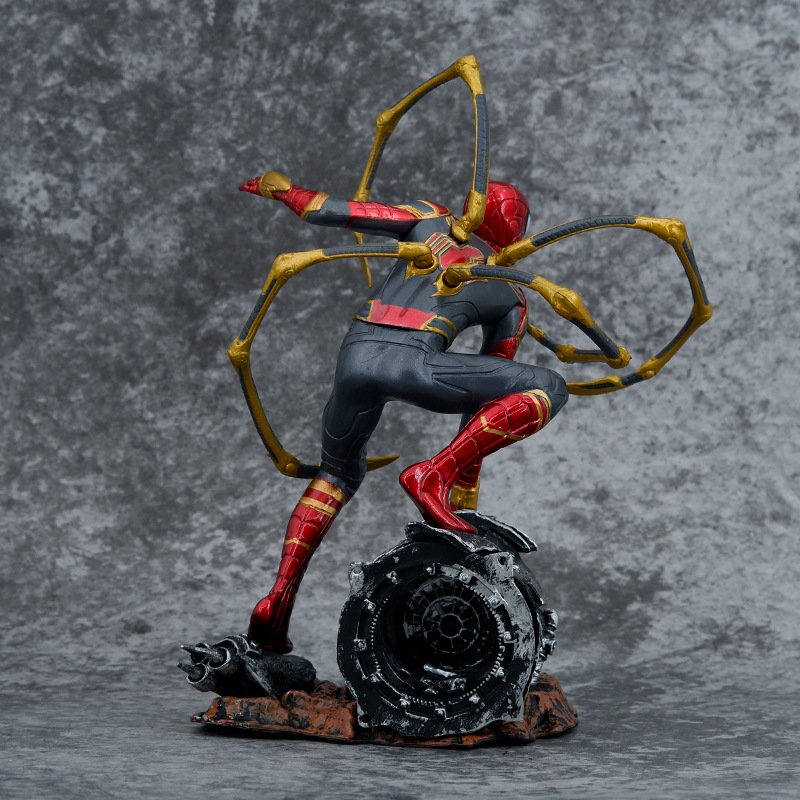 Spider Man Statue Figure Crouching Pose Detailed Superhero Collection Model Toy Marvel Fans and Collectors