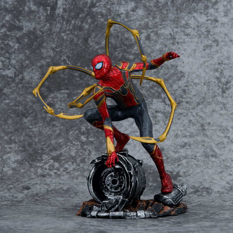 Spider Man Statue Figure Crouching Pose Detailed Superhero Collection Model Toy Marvel Fans and Collectors