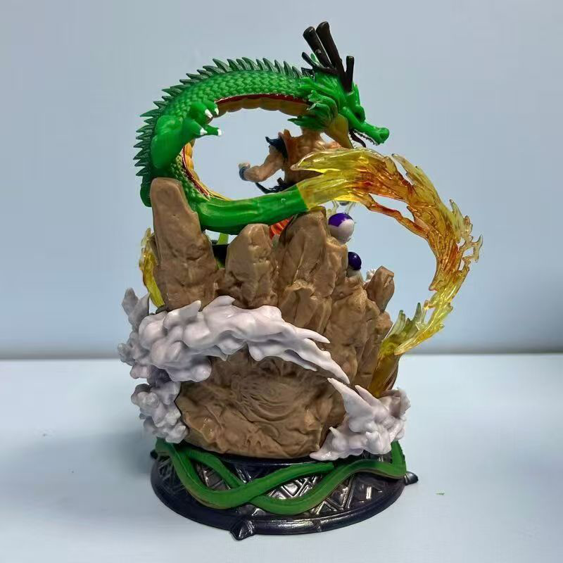 Dragon Ball Super Saiyan Goku Battle Scene Statue Figure Shenron Cell Frieza Majin Buu Anime Collection Fans