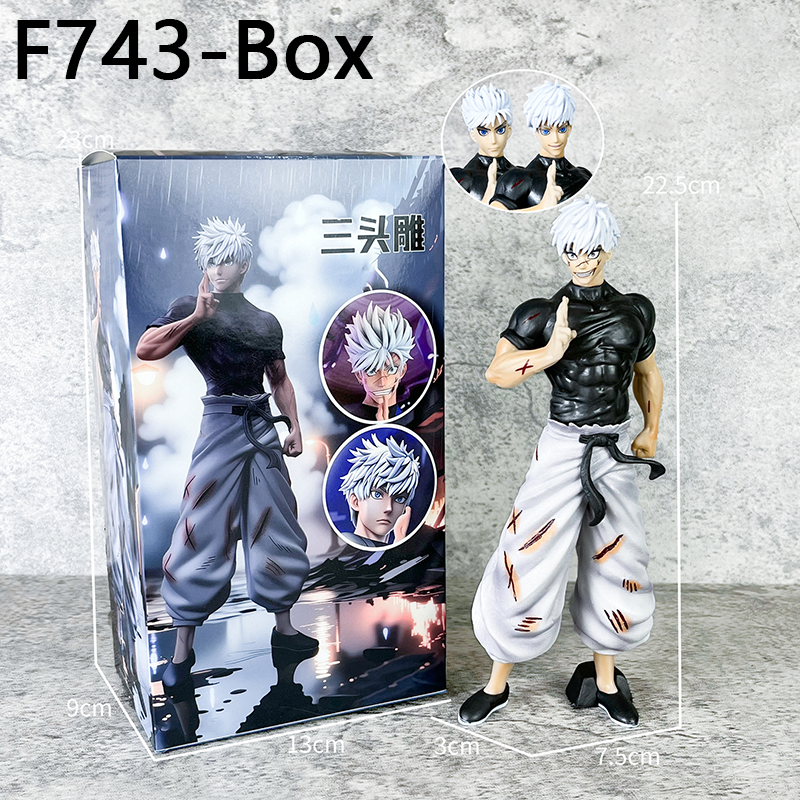 Satoru Gojo Jujutsu Kaisen Statue Figure Interchangeable Faces Premium Anime Collection Model Toy Fans and Collectors
