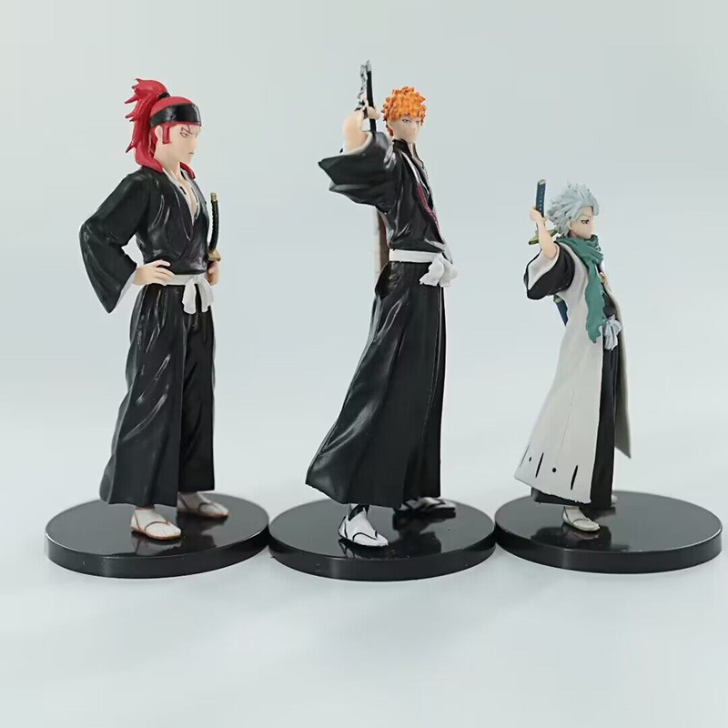 Bleach Statue Figure Set Ichigo Kurosaki Renji Abarai Toshiro Hitsugaya Figures Trio Collection Anime Model Toys