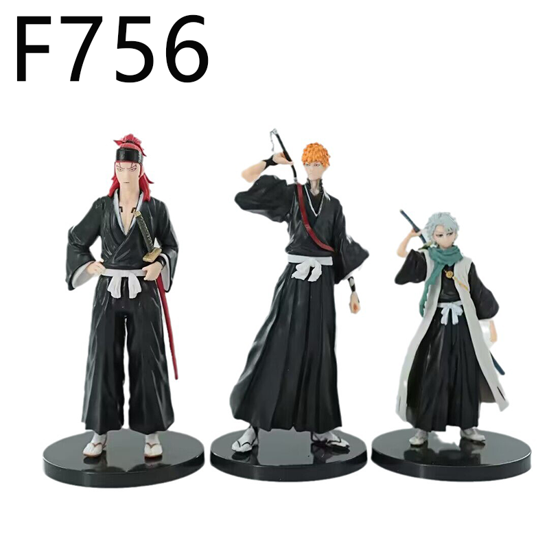 Bleach Statue Figure Set Ichigo Kurosaki Renji Abarai Toshiro Hitsugaya Figures Trio Collection Anime Model Toys