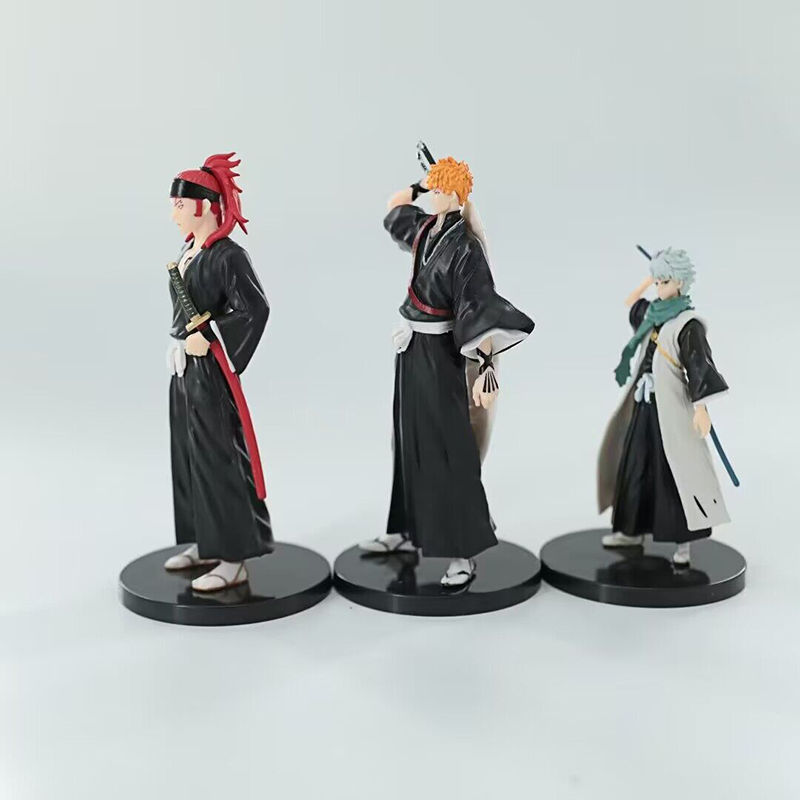 Bleach Statue Figure Set Ichigo Kurosaki Renji Abarai Toshiro Hitsugaya Figures Trio Collection Anime Model Toys