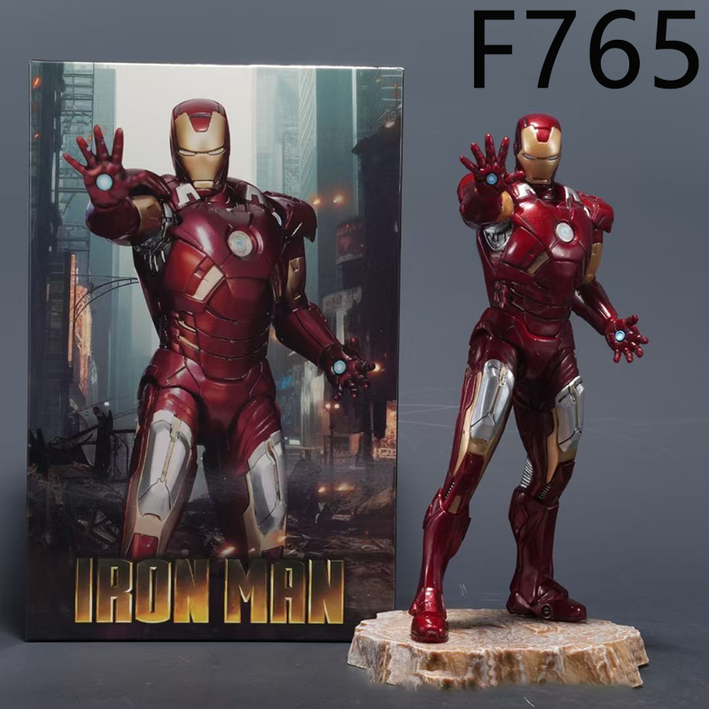 Iron Man and Black Panther Statue Figure Premium Collection Model Marvel Superhero Fans and Collectors