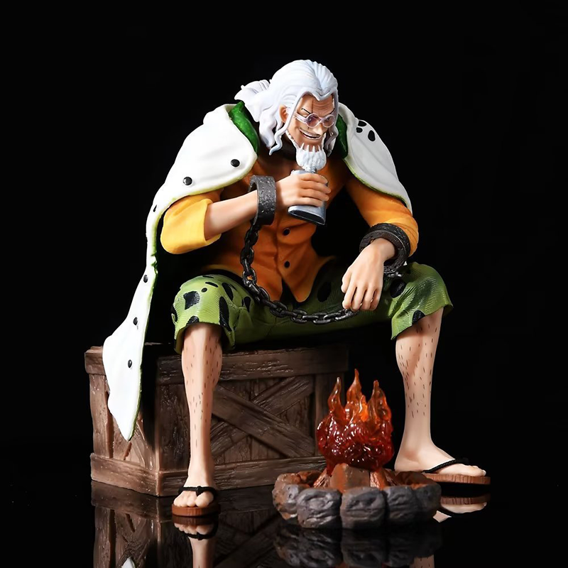 One Piece Silvers Rayleigh Statue Figure LED Collection Seated Model Anime Premium Collector Toy Fans
