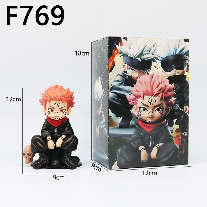 Jujutsu Kaisen Ryomen Sukuna and Satoru Gojo Chibi Statue Figure Set Q Version Anime Collection Toy Cute Fans Collectors