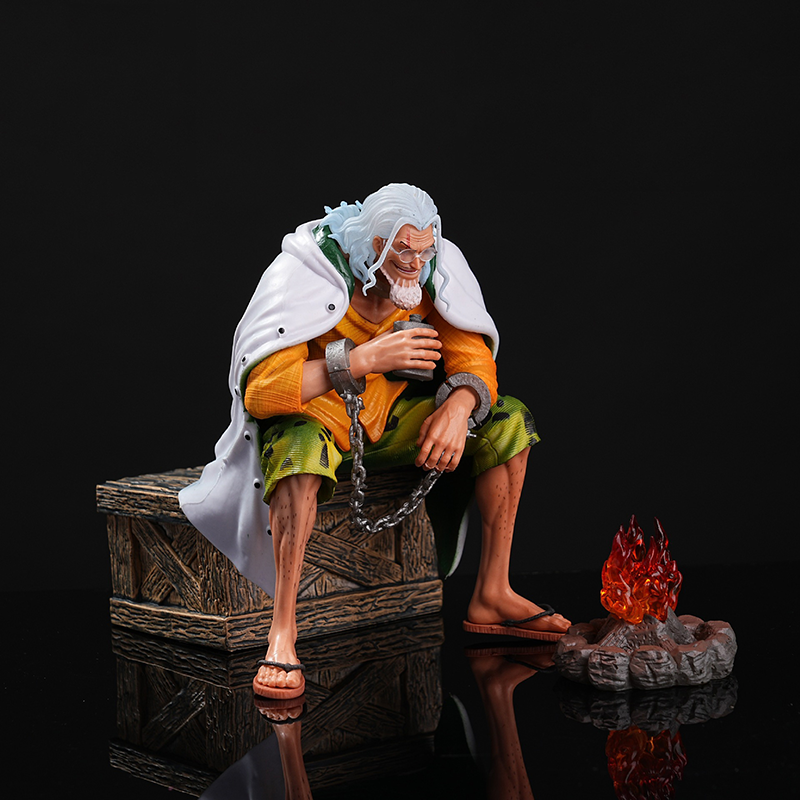 One Piece Silvers Rayleigh Statue Figure LED Collection Seated Model Anime Premium Collector Toy Fans