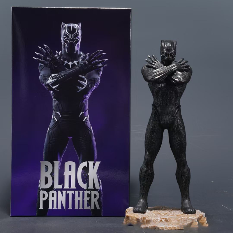 Iron Man and Black Panther Statue Figure Premium Collection Model Marvel Superhero Fans and Collectors