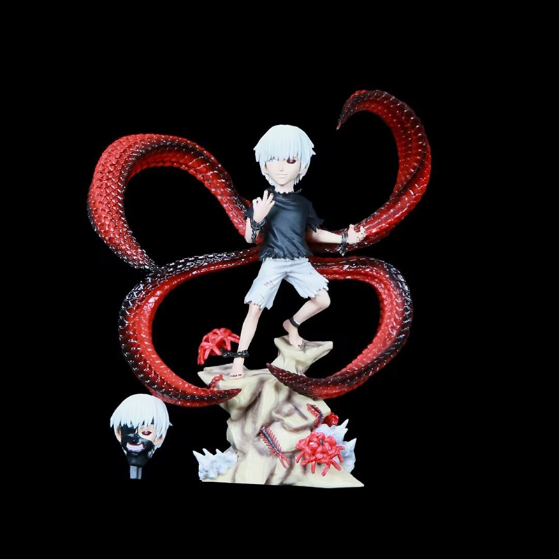 Ken Kaneki Tokyo Ghoul Chibi Statue Figure Q Version Collection Anime Figurine Cute Toy Fans and Collectors