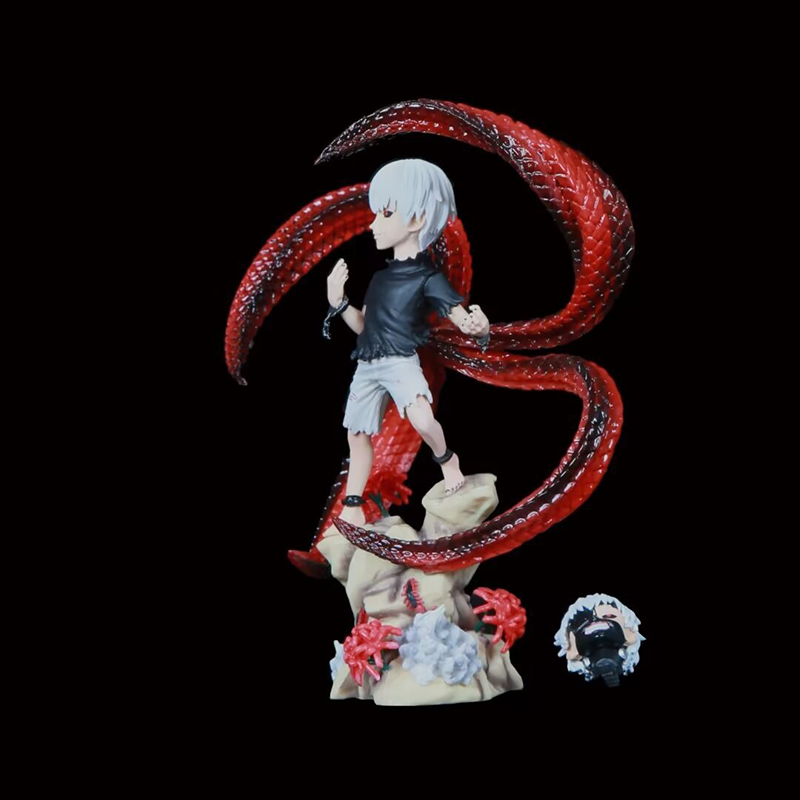 Ken Kaneki Tokyo Ghoul Chibi Statue Figure Q Version Collection Anime Figurine Cute Toy Fans and Collectors