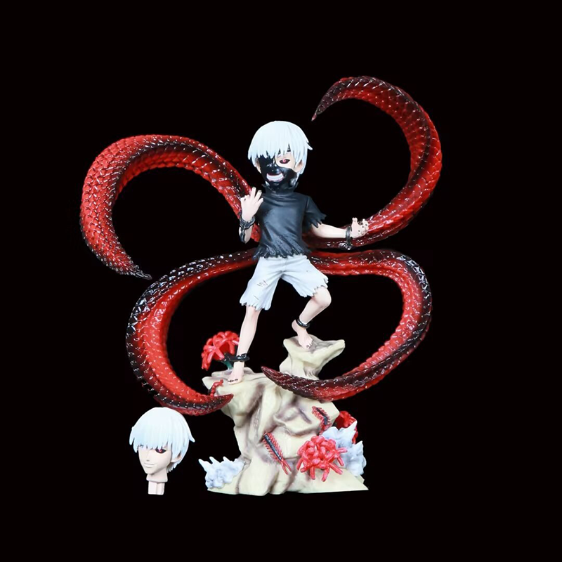 Ken Kaneki Tokyo Ghoul Chibi Statue Figure Q Version Collection Anime Figurine Cute Toy Fans and Collectors