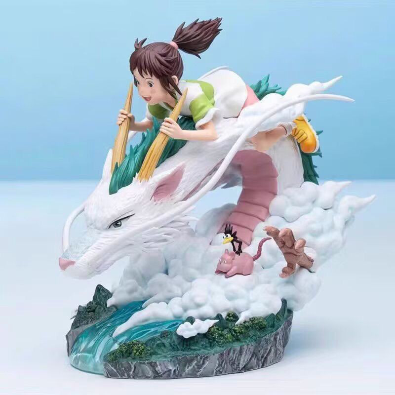 Spirited Away Chihiro and Haku Statue Figure Premium Collection Diorama Model Toy Anime Fans and Collectors ﻿
