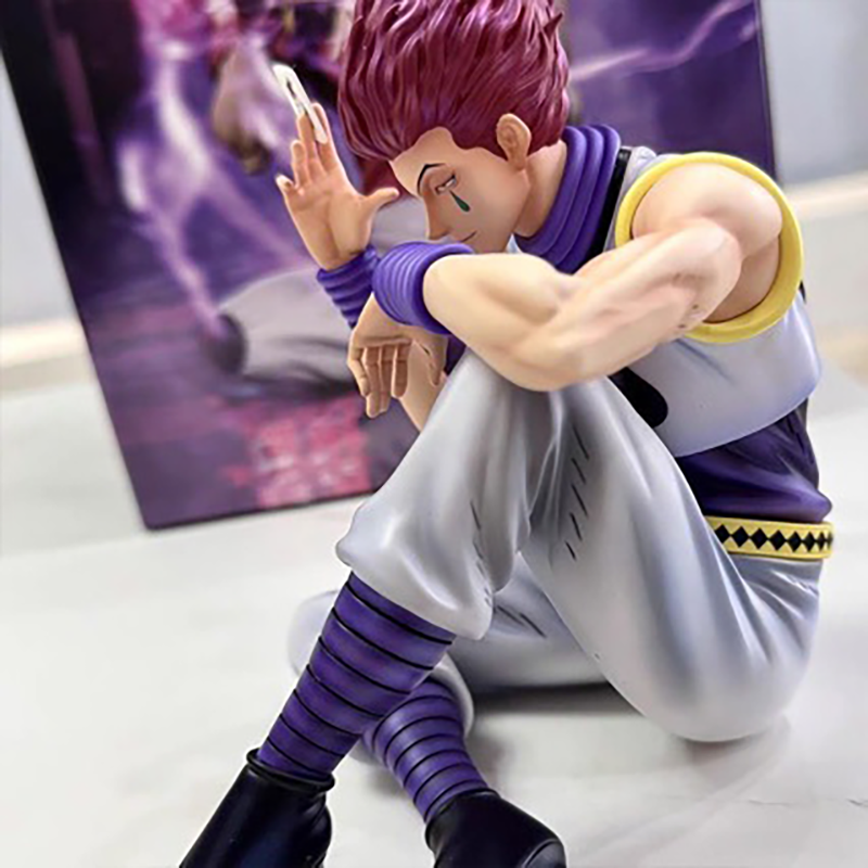 Hisoka Statue Figure Sitting Pose Hunter x Hunter Anime Collection Figurine Premium Character Toy Fans and Collectors