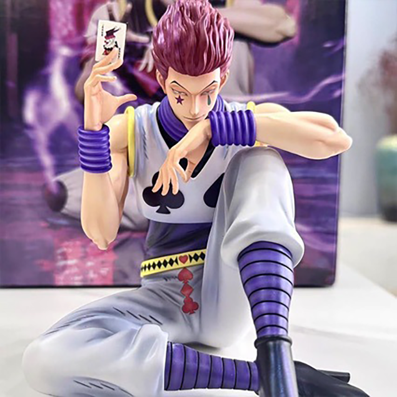 Hisoka Statue Figure Sitting Pose Hunter x Hunter Anime Collection Figurine Premium Character Toy Fans and Collectors