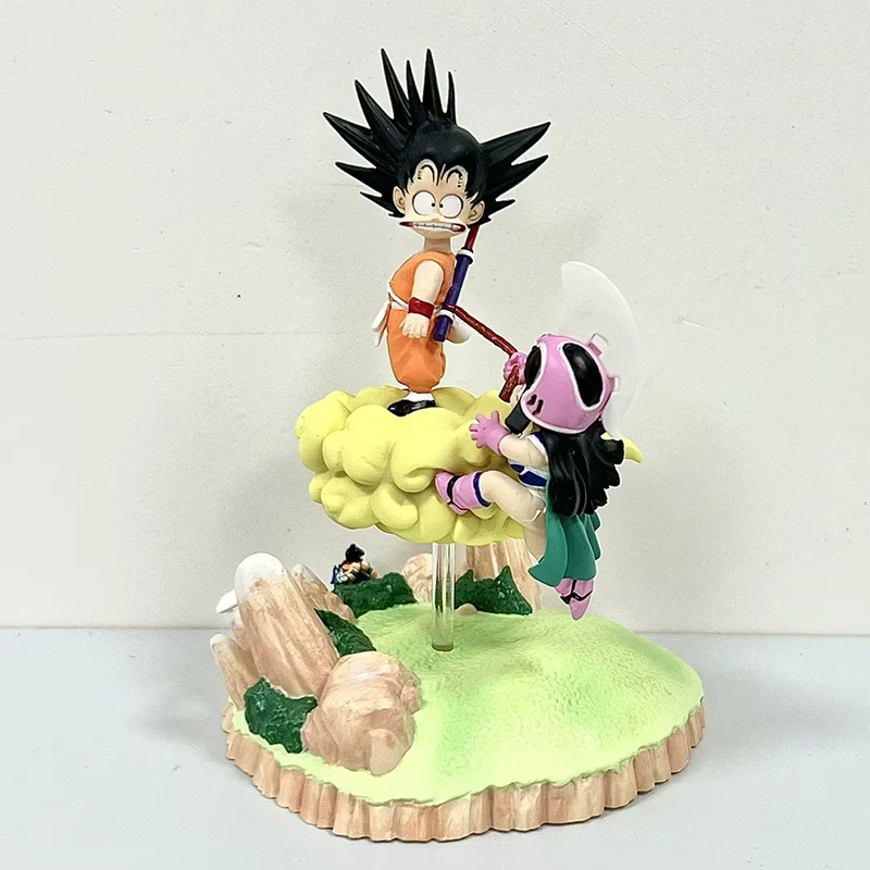 Dragon Ball Goku and Chi Chi Flying Nimbus Statue Figure Anime Collection Premium Model Toy Fans