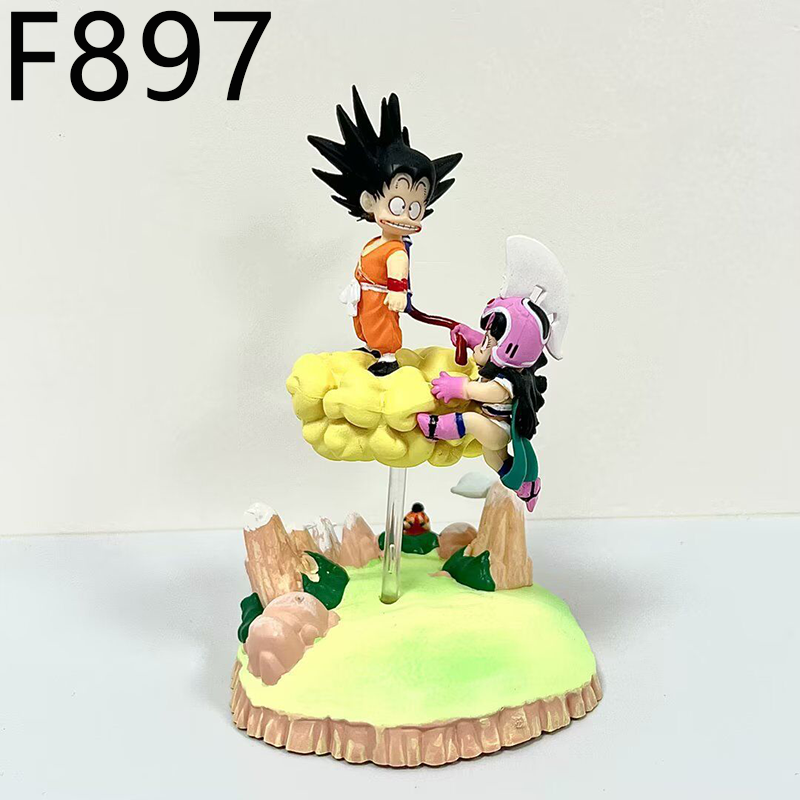 Dragon Ball Goku and Chi Chi Flying Nimbus Statue Figure Anime Collection Premium Model Toy Fans