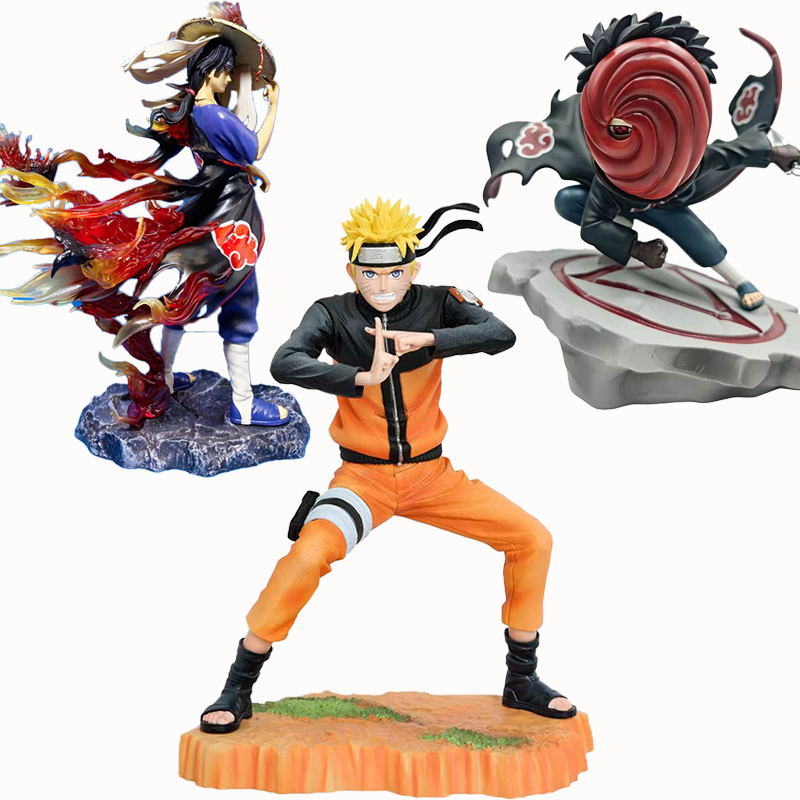 Naruto Shippuden Itachi Uchiha Naruto Uzumaki Tobi Collection Statue Action Figure Premium Anime Model Toy Fans
