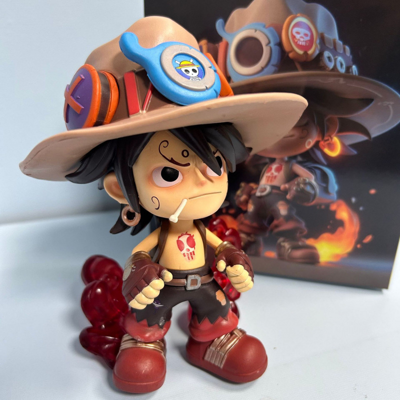 One Piece Luffy Zoro Nami Ace Chibi Statue Action Figure Collection Premium Anime Model Toy Fans Collectors Decoration