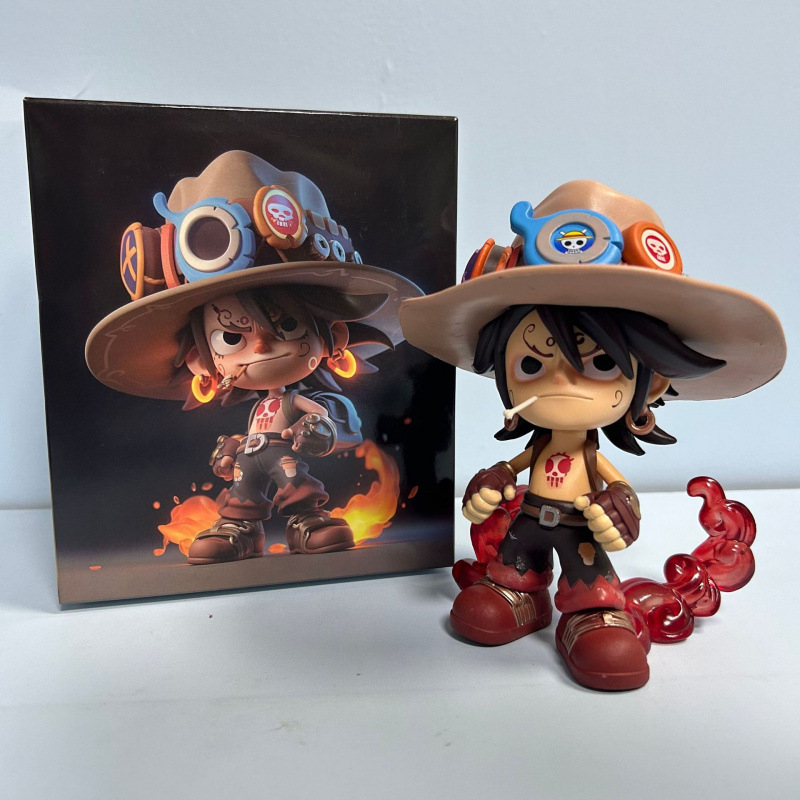 One Piece Luffy Zoro Nami Ace Chibi Statue Action Figure Collection Premium Anime Model Toy Fans Collectors Decoration