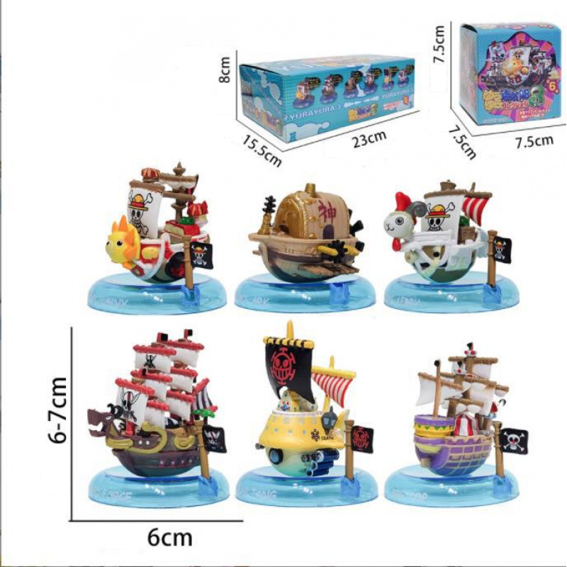 One Piece Pirate Ship Statue Action Figure Collection Premium Anime Model Toy Fans Collectors Decoration Six Piece Set