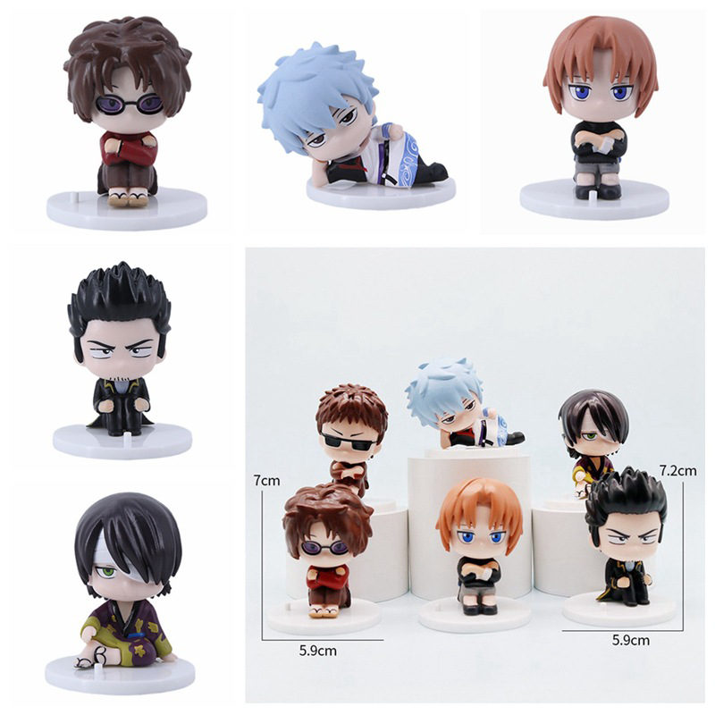 Gintama Character Statue Action Figure Collection Premium Anime Model Toy Fans Collectors Decoration Six Piece Set