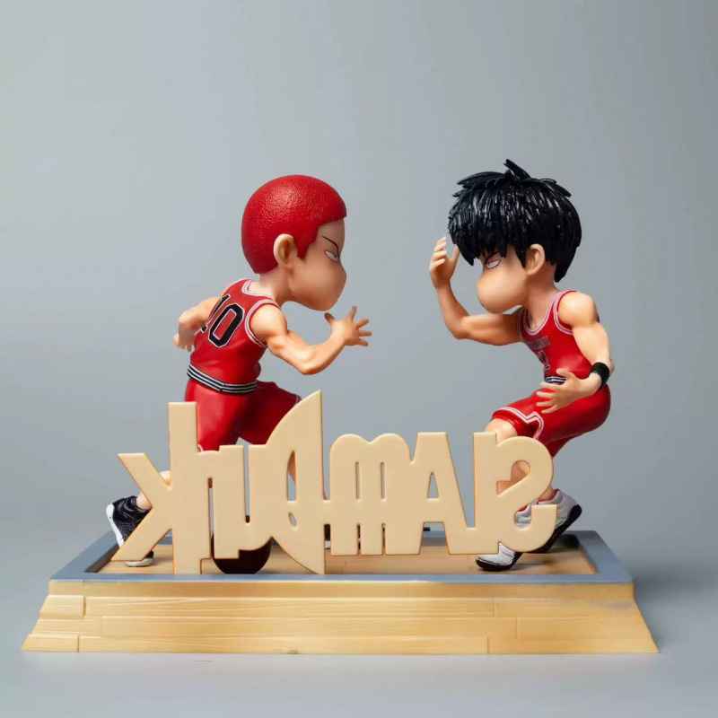 Slam Dunk Hanamichi Sakuragi Kaede Rukawa High Five Statue Action Figure Collection Premium Anime Model Toy Fans Decoration