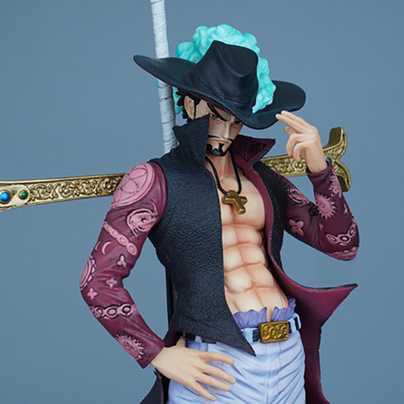 One Piece Dracule Mihawk Shanks Statue Action Figure Collection Premium Anime Model Toy Fans Collectors Decoration