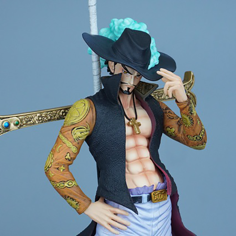 One Piece Dracule Mihawk Shanks Statue Action Figure Collection Premium Anime Model Toy Fans Collectors Decoration