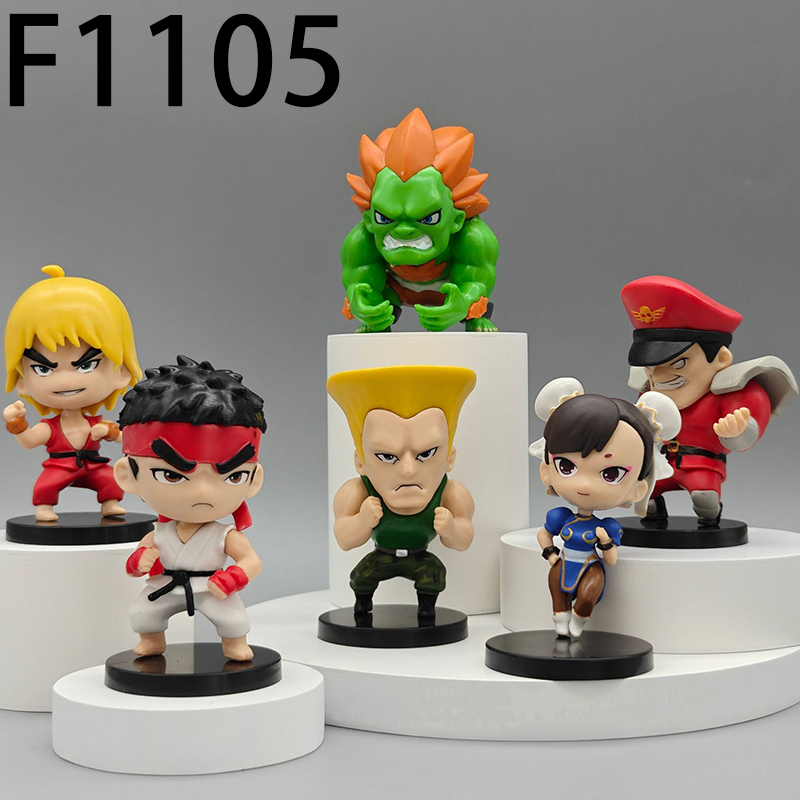 Street Fighter Chibi Statue Action Figure Collection Premium Anime Model Toy Fans Collectors Decoration Set