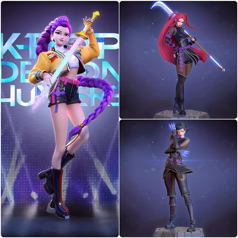 KPop Demon Hunters Rumi Zoey Mira Statue Action Figure Collection Premium Anime Model Toy Fans Collectors Decoration