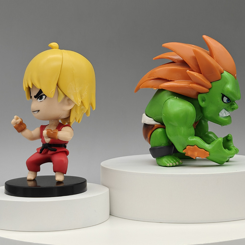 Street Fighter Chibi Statue Action Figure Collection Premium Anime Model Toy Fans Collectors Decoration Set
