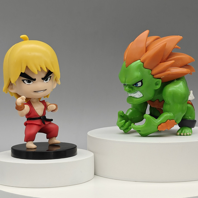 Street Fighter Chibi Statue Action Figure Collection Premium Anime Model Toy Fans Collectors Decoration Set