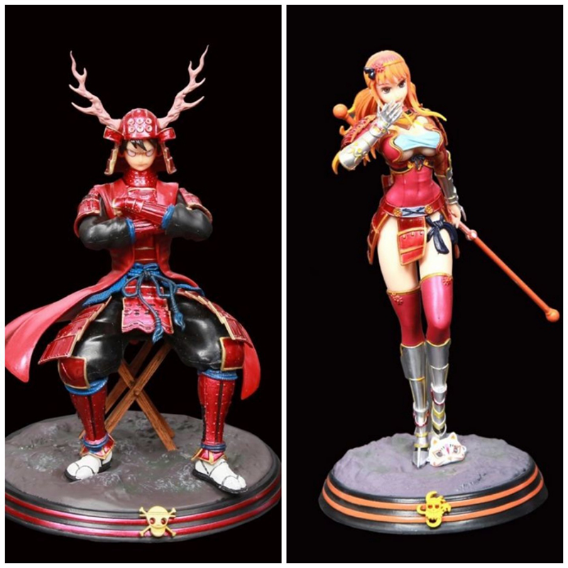 One Piece Luffy Nami Armor Statue Action Figure Collection Premium Anime Model Toy Fans Collectors Decoration