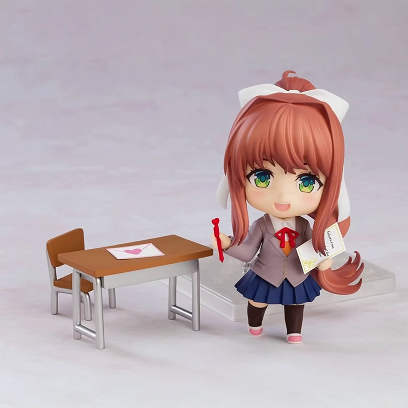 Doki Doki Literature Club Monika Yuri Sayori Natsuki Chibi Statue Action Figure Premium Anime Model Toy Fans Collectors Decoration