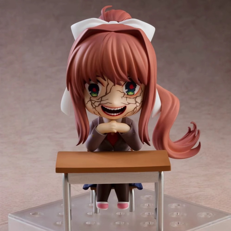 Doki Doki Literature Club Monika Yuri Sayori Natsuki Chibi Statue Action Figure Premium Anime Model Toy Fans Collectors Decoration