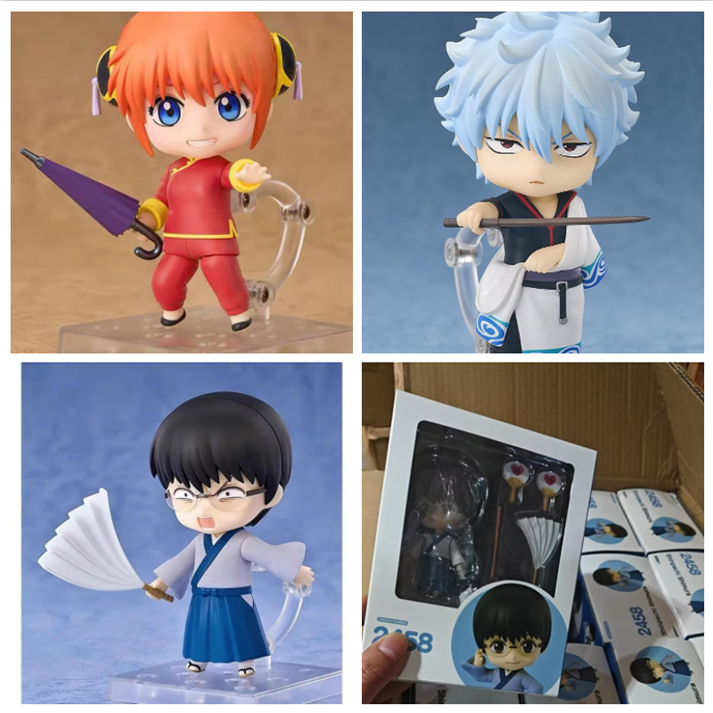 Gintama Sakata Gintoki Kagura Shinpachi Shimura Chibi Statue Action Figure Collection Premium Anime Model Toy Fans Decoration