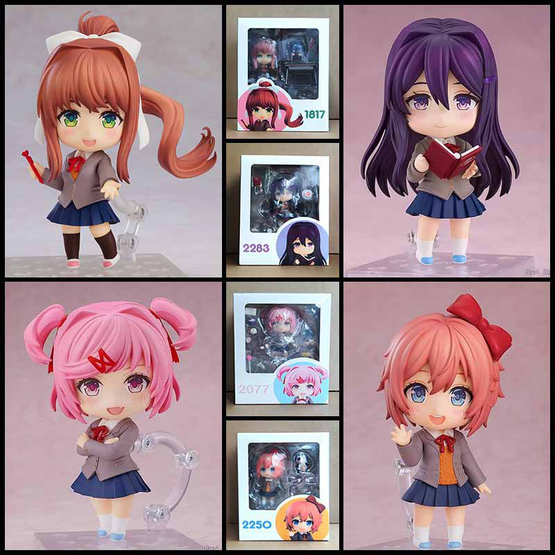 Doki Doki Literature Club Monika Yuri Sayori Natsuki Chibi Statue Action Figure Premium Anime Model Toy Fans Collectors Decoration