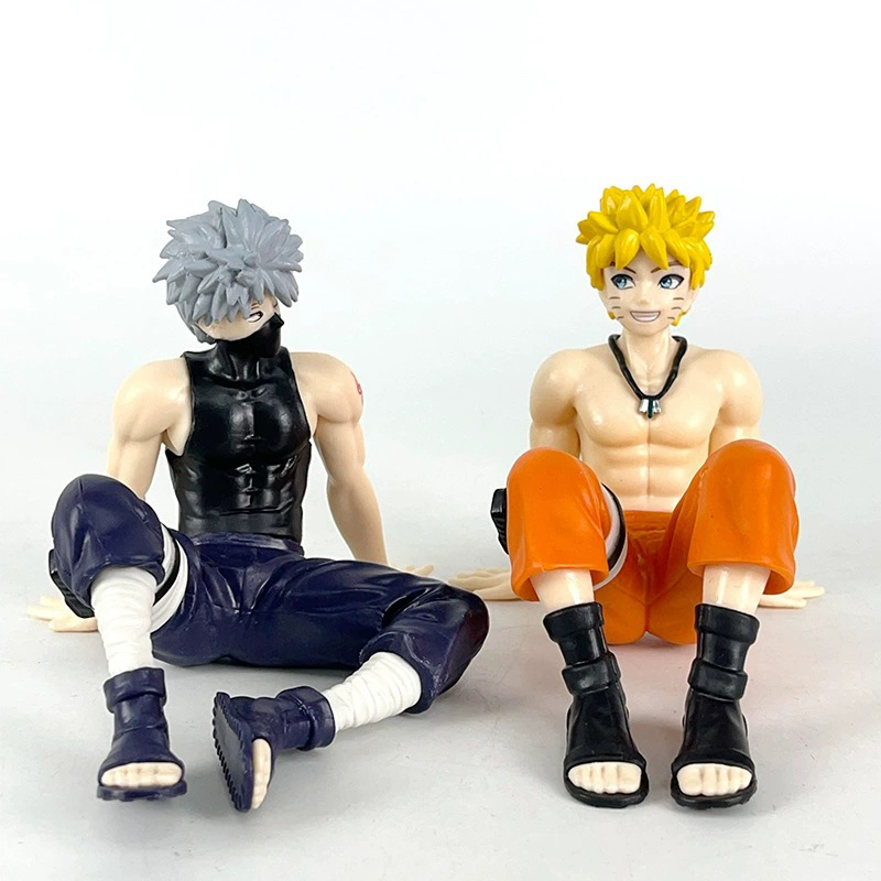 Naruto Shippuden Kakashi Hatake Naruto Uzumaki Statue Action Figure Collection Premium Anime Model Toy Fans Decoration