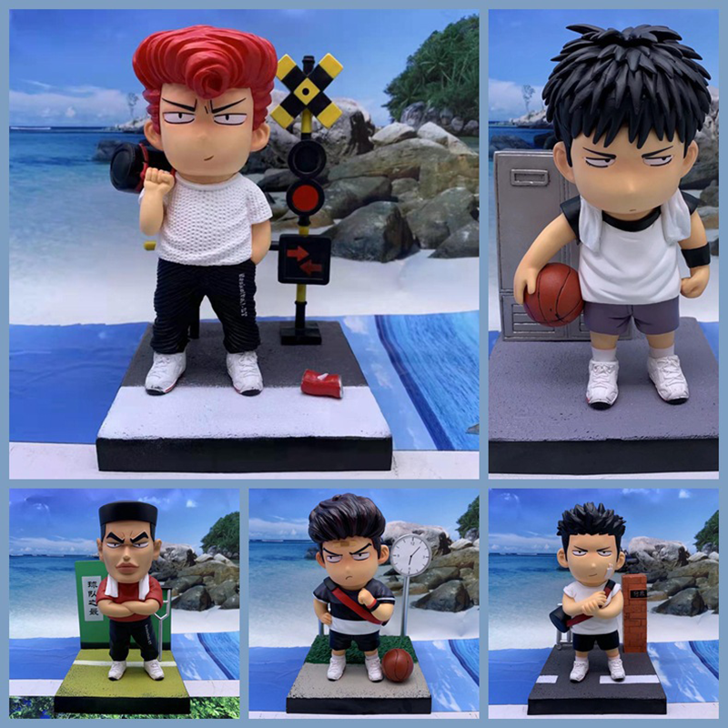 Slam Dunk Sakuragi Hanamichi Akagi Takenori Rukawa Kaede Miyagi Ryota Mitsui Hisashi Statue Action Figure Collection Model Toy
