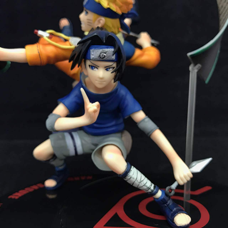 Naruto Shippuden Naruto Uzumaki Sasuke Uchiha Statue Action Figure Collection Premium Anime Model Toy Fans Collectors Decoration