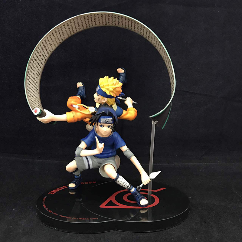 Naruto Shippuden Naruto Uzumaki Sasuke Uchiha Statue Action Figure Collection Premium Anime Model Toy Fans Collectors Decoration