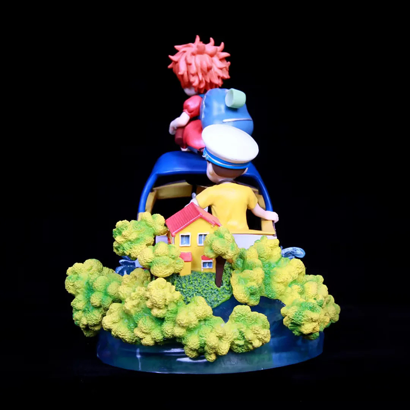 Ponyo Sosuke Boat Scene Statue Action Figure Collection Premium Anime Model Toy Fans Collectors Decoration
