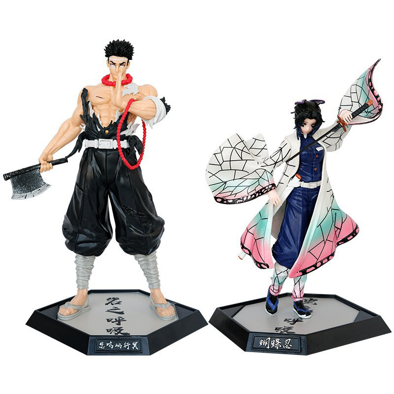 Demon Slayer Gyomei Himejima Shinobu Kocho Statue Action Figure Collection Premium Anime Model Toy Fans Collectors Decoration