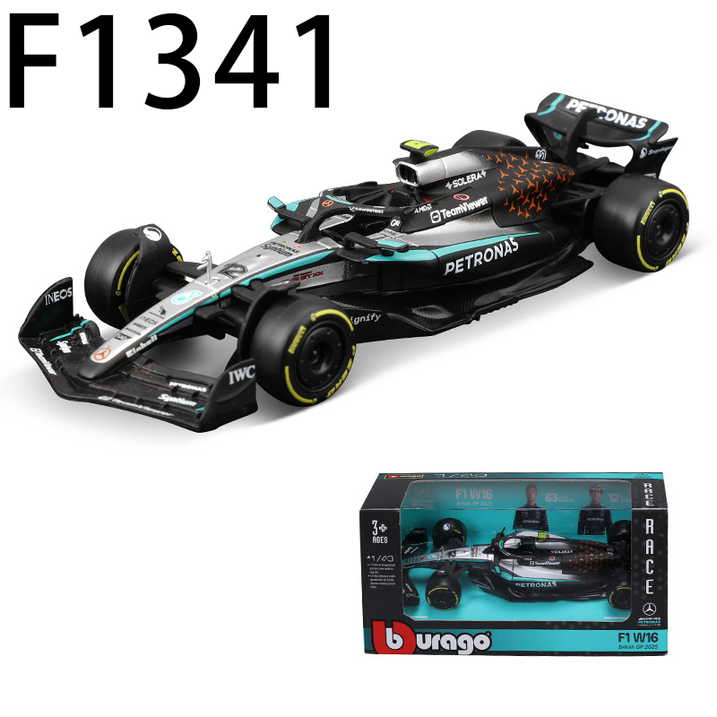 Mercedes W16 1:43 Scale Model Car No.12 British Grand Prix No.63 British Racing Collection Diecast Toy Car Model Collectors