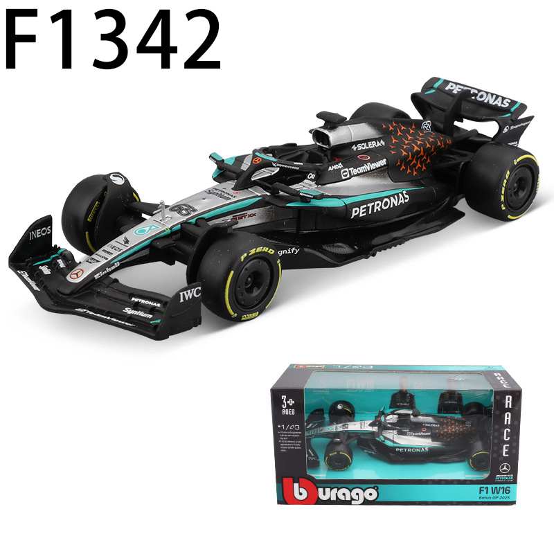 Mercedes W16 1:43 Scale Model Car No.12 British Grand Prix No.63 British Racing Collection Diecast Toy Car Model Collectors