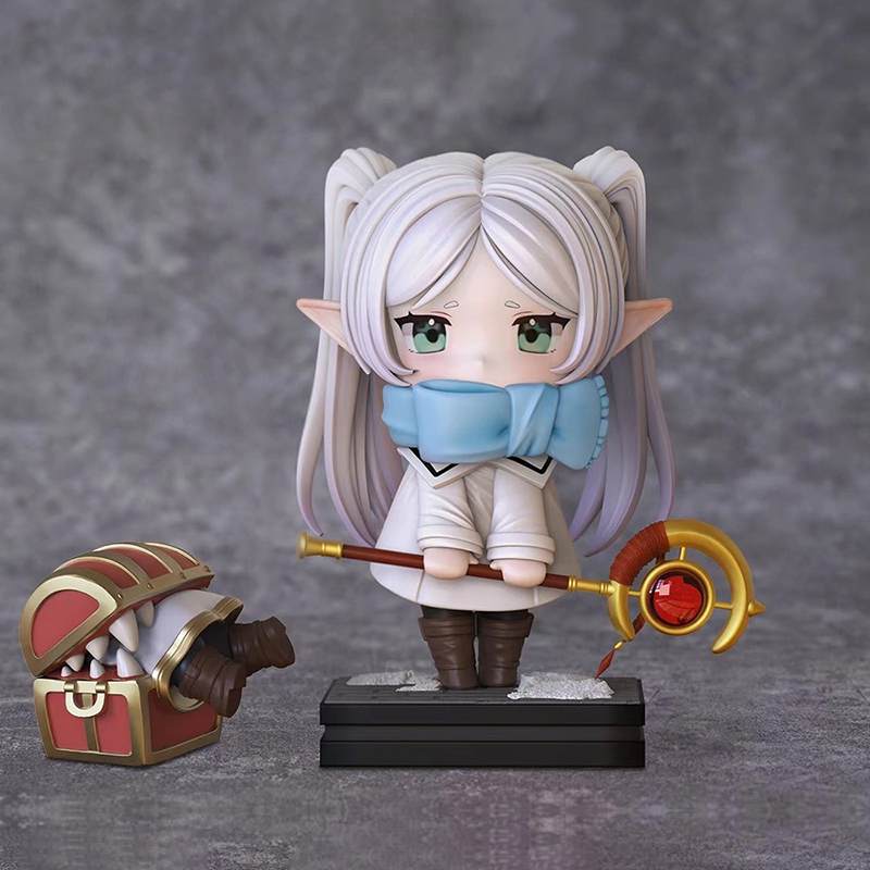 Frieren：Beyond Journey End Frieren Himmel Statue Action Figure Q Version Anime Collection Model Toy Decoration