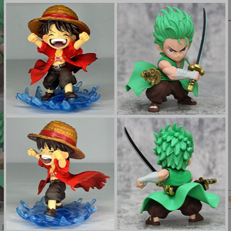 One Piece Luffy Zoro Chibi Statue Action Figure Anime Collection Model Toy Japanese Anime Character Decoration Gift Fans