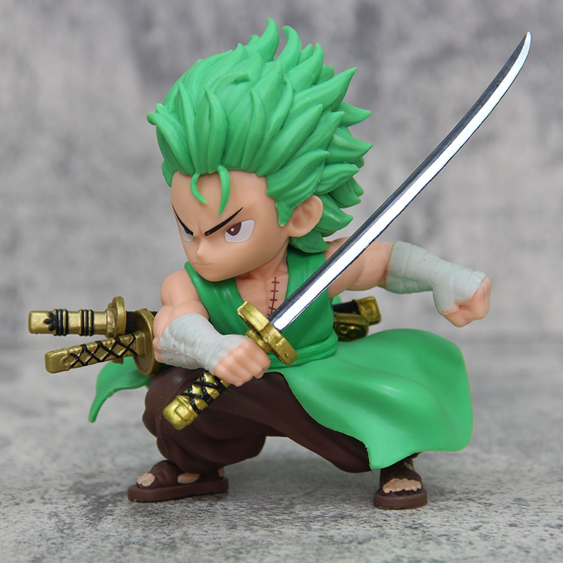 One Piece Luffy Zoro Chibi Statue Action Figure Anime Collection Model Toy Japanese Anime Character Decoration Gift Fans