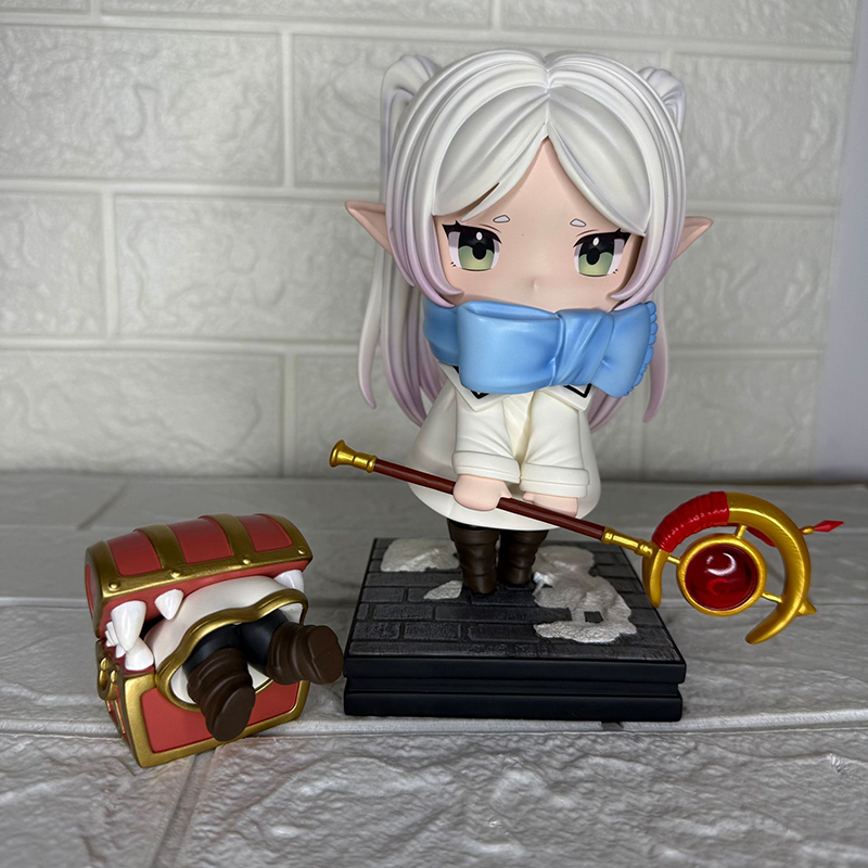 Frieren：Beyond Journey End Frieren Himmel Statue Action Figure Q Version Anime Collection Model Toy Decoration