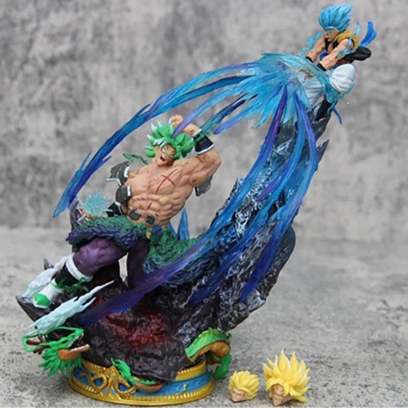 Dragon Ball Broly vs Gogeta Battle Statue Action Figure Collection Model Toy Japanese Anime Character Decoration Gift Fans